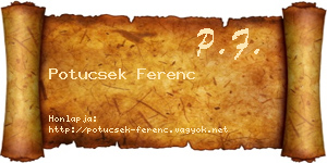 Potucsek Ferenc névjegykártya